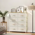 HOMCOM Chest of Eight Fabric Drawers - Beige - 2