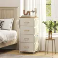 HOMCOM Chest of Four Fabric Drawers - Beige - 2