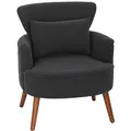 HOMCOM Corduroy Retro Accent Chair - Black - 1