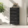 HOMCOM Chest of Four Fabric Drawers - Black - 9