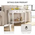 HOMCOM Console Table Modern Sofa Side Desk with Storage Shelves Drawers for Living Room Entryway Bedroom Ivory White - 6