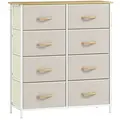 HOMCOM Chest of Eight Fabric Drawers - Beige - 1