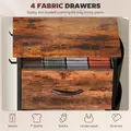 HOMCOM Chest of Four Fabric Drawers - Rustic Brown - 4
