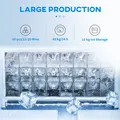 HOMCOM Commercial Ice Maker Machine, Freestanding Stainless Steel Ice Machine with Self-Cleaning, LCD Display, 45kg/24 Hours and 11kg Storage for Home, Office, Bar, Restaurant - 4