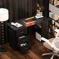 HOMCOM Computer Desk, Home Office Desk, Writing Table, PC Workstation with 3 Storage Shelves and 3 Drawers for Working, Study, 120 x 49 x 72 cm, Black - 9