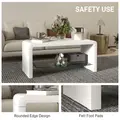 HOMCOM Curved Two-Tier Coffee Table - High Gloss White - 6