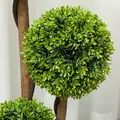 HOMCOM Decorative Artificial Trees Boxwood Ball Topiary Trees Set of 2 in Pot, Fake Plants for Home Indoor Outdoor Decor - 9