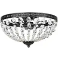 HOMCOM Crystal Chandelier Ceiling Light with 168 Octagonal Beads, Vintage 2-Light Flush Mount Ceiling Light for Living Room, Bedroom, Hallway, Dining Room, Black - 1