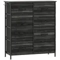 HOMCOM Chest of Eight Fabric Drawers - Black - 1