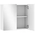 HOMCOM Double-Door Bathroom Mirror Cabinet - White - 1