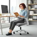 HOMCOM Ergonomic Office Chair with Foldable Backrest, 2D Headrest - Light Grey - 9