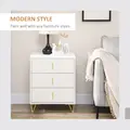 HOMCOM Elegant Chest of Three Drawers - White/Gold-Tone - 4