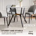 HOMCOM Dining Table, Round Kitchen Table with Black Legs, Anti-slip Foot Pads for Living Room, Dining Room 90 x 76 cm, Grey - 5