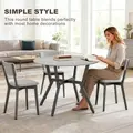 HOMCOM Dining Table, Round Kitchen Table with Black Legs, Anti-slip Foot Pads for Living Room, Dining Room 90 x 76 cm, Grey - 4