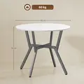 HOMCOM Dining Table, Round Kitchen Table with Black Legs for Living Room, Dining Room 90 x 76 cm, High Gloss White - 3