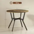 HOMCOM Dining Table, Round Kitchen Table with Black Legs, Anti-slip Foot Pads for Living Room, Dining Room 90 x 76 cm, Rustic Brown - 3