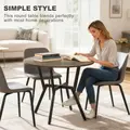 HOMCOM Dining Table, Round Kitchen Table with Black Legs, Anti-slip Foot Pads for Living Room, Dining Room 90 x 76 cm, Rustic Brown - 4