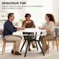 HOMCOM Dining Table, Round Kitchen Table with Black Legs for Living Room, Dining Room 90 x 76 cm, High Gloss White - 6