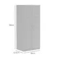 HOMCOM Double Paneled Door Wardrobe, with Shelves - Grey - 3