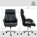 HOMCOM Executive Office Chair with Spring Padding - Black - 3