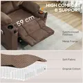 HOMCOM Electric Massage Recliner Armchair with Vibration, Heat, Whisper-Quiet Motor, Memory Function, Fleece Power Reclining Chair with Spring Pack, USB Port, Footrest, Side Pocket, Cup Holders, Brown - 7