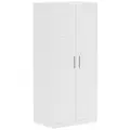 HOMCOM Double Paneled Door Wardrobe, with Shelves - White - 1