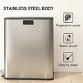 HOMCOM Dual Kitchen Bin with Soft-Close Butterfly Lid, 2 x 28L Stainless Steel Pedal Bin with Removable Inner Buckets, Fingerprint-Proof for Recycling and Waste, Silver Tone - 6