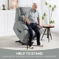 HOMCOM Eight-Point Massage Electric Lift Chair - Light Grey - 4
