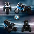 HOMCOM Electric Motorbike for Kids Ride on BMW Motorbike W/Headlights and Music, 6V, Blue - 7
