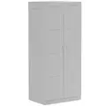 HOMCOM Double Paneled Door Wardrobe, with Shelves - Grey - 1