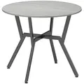 HOMCOM Dining Table, Round Kitchen Table with Black Legs, Anti-slip Foot Pads for Living Room, Dining Room 90 x 76 cm, Grey - 1