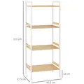 HOMCOM Four-Tier Bamboo Adjustable Shelf Storage Unit - 3