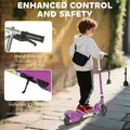 HOMCOM Foldable Electric Kids Scooter, Ride-on for Ages 7-14 Years, Purple - 7