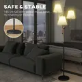 HOMCOM Floor Lamp, 165 cm Tall Standing Lamp with 3 Light and Foot Switch for Living Room, Bedroom, Bedside, Office, E27 Base Without Bulb (40W Max) - 5