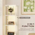 HOMCOM Four-Shelf Floor Lamp - Bleached Oak - 4
