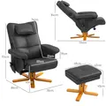 HOMCOM Faux Leather Massage Recliner Chair, with Storage Ottoman - Black - 3