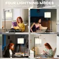 HOMCOM Floor Lamp for Living Room, 66" Modern Tall Standing Lamp with Adjustable Colour Temperatures & 10 Brightness Levels, Remote Control and Foot Switch for Bedroom Office, 9W LED Bulb Included - 5