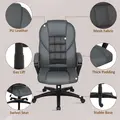 HOMCOM Faux Leather Office Chair - Charcoal Grey - 5