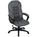 HOMCOM Faux Leather Office Chair - Charcoal Grey - 1