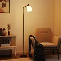 HOMCOM Floor Lamp with 350° Rotatable Head, Modern Standing Lamp with 3000K/4000K/6500K Colour Temperatures for Living Room Bedroom Office, Black - 9