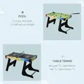 HOMCOM Folding Multi Gaming Table 4 in 1 Hockey, Football Table, Table Tennis, Billiards For Play Fun - 5