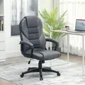 HOMCOM Faux Leather Office Chair - Charcoal Grey - 2