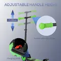 HOMCOM Folding Electric Scooter with Brake, for Ages 6+ Years, 8km/h Maximum Speed, Green - 6
