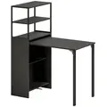 HOMCOM Folding Shelf and Work Table - Black - 1