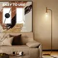 HOMCOM Floor Lamp for Living Room with Glass Lampshade, Modern Standing Lamp with Foot Switch for Bedroom, Bulb not Included, Gold Tone - 5