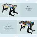 HOMCOM Folding Multi Gaming Table 4 in 1 Hockey, Football Table, Table Tennis, Billiards For Play Fun - 6