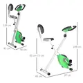 HOMCOM Folding Exercise Bike, Fitness Bicycle Indoor Trainer, 8-Level Magnetic Resistance Adjustable, with LCD Monitor, Pulse Sensor, Green - 3