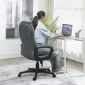 HOMCOM Faux Leather Office Chair - Charcoal Grey - 7