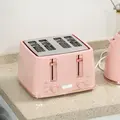 HOMCOM Kettle and Toaster Set, 1.7L 3000W Fast Boil Jug Kettle, 4 Slice Toaster with 7 Level Browning Controls, Light Pink - 9