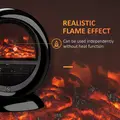 HOMCOM Freestanding Electric Fireplace Indoor Space Table Top Heater with Realistic Flame Effect, Rotatable Head, Overheating Protection, 1500W, Black - 4